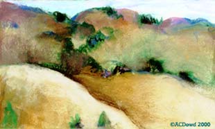 drawing of  hills