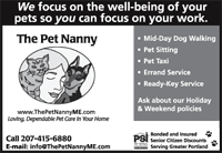Ad design for The Pet Nanny
