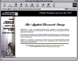 Home page design for Applied Research