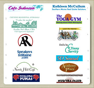 A grouping of logo designs