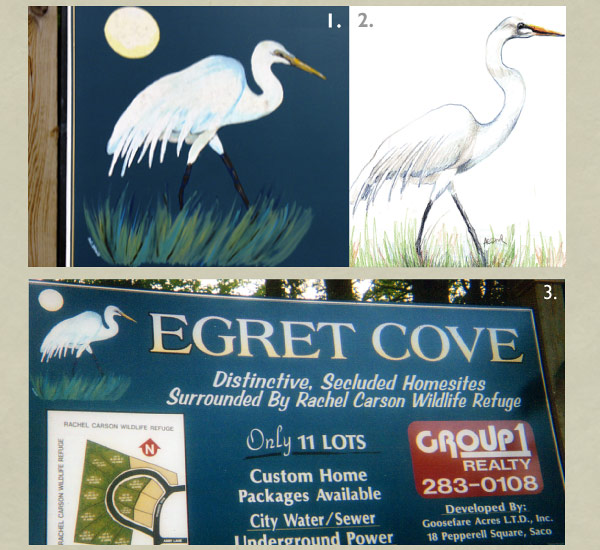 Enlargement of sign and sketch