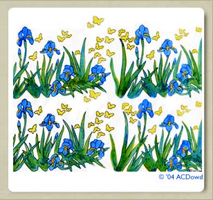 Iris wrapping  paper design