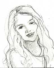 sketch of a 6 year old girl